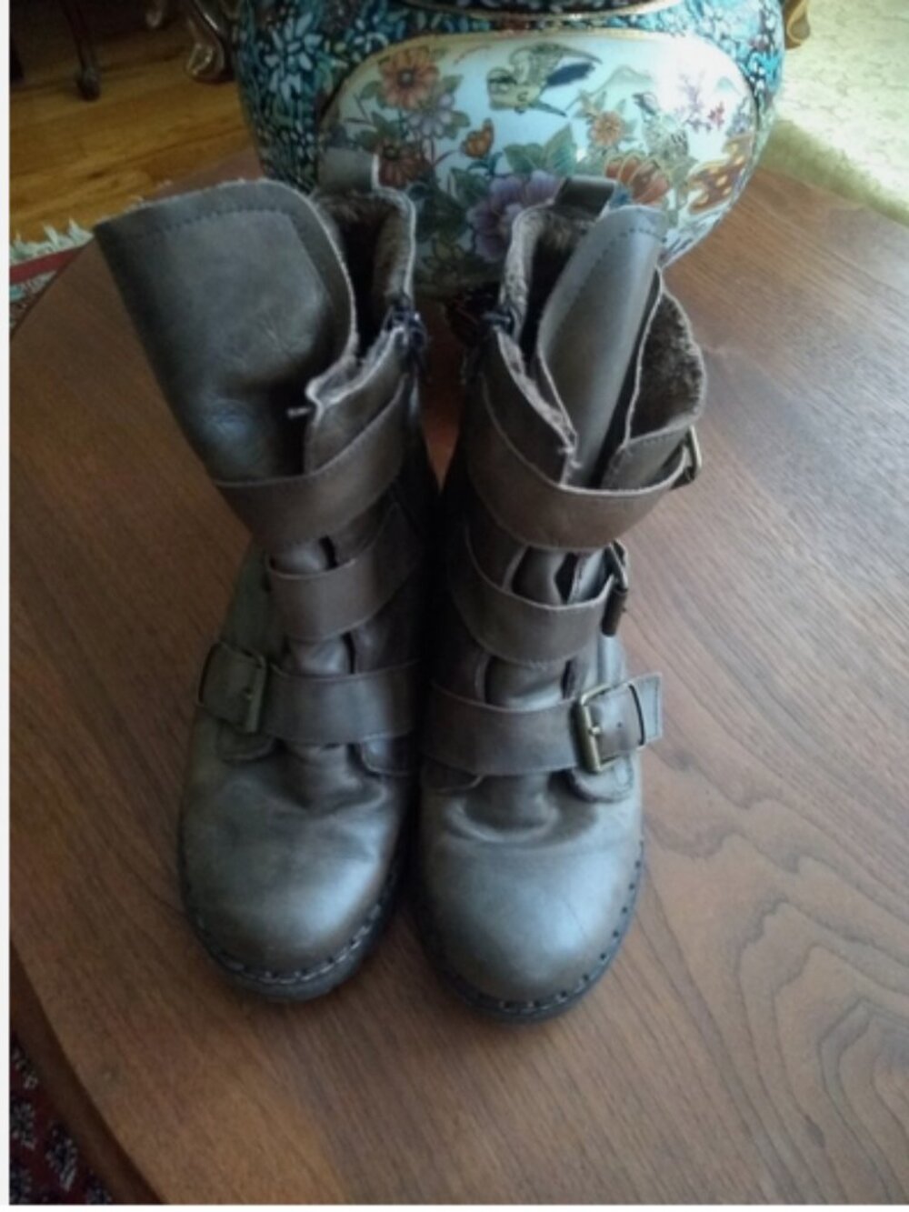 Musse & Cloud brown fur lined Leather hiker boots Made in Spain 39m NWOB